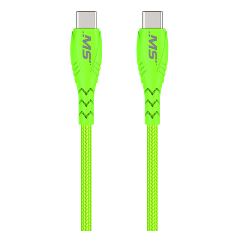 MOBILESPEC 10ft. USB-C to USB-C Hi-Vis Charge and Sync Cables, Green MB06833